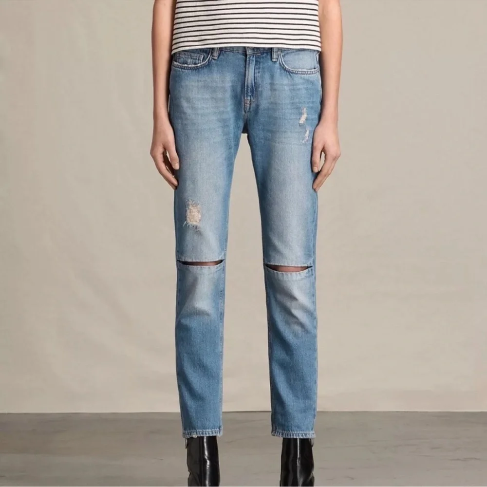 AllSaints Slit Boyfriend Jeans